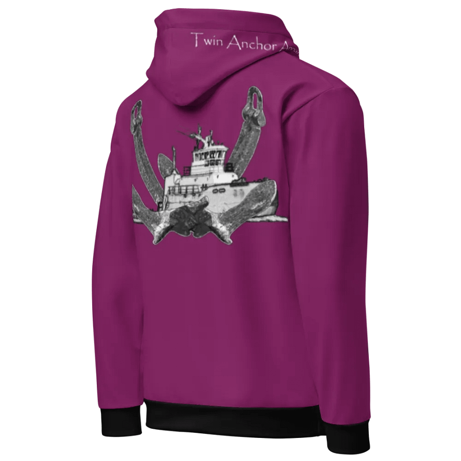 Eggplant Twin Anchor Titan tug Hoodie product image (8)