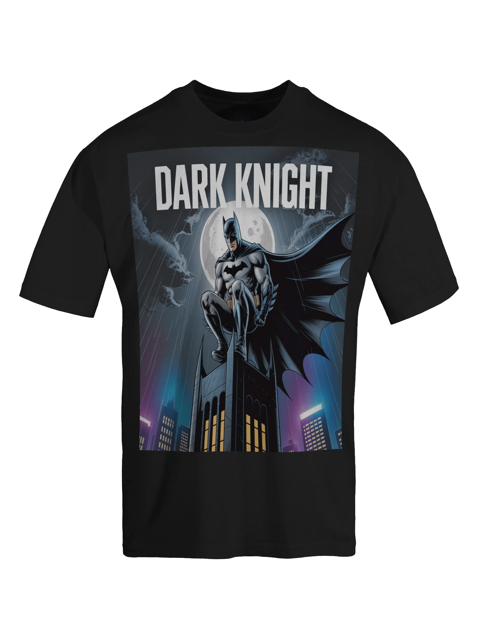 Storm Sentinel: Dark Knight Batman Oversized Faded T-Shirt product image (1)