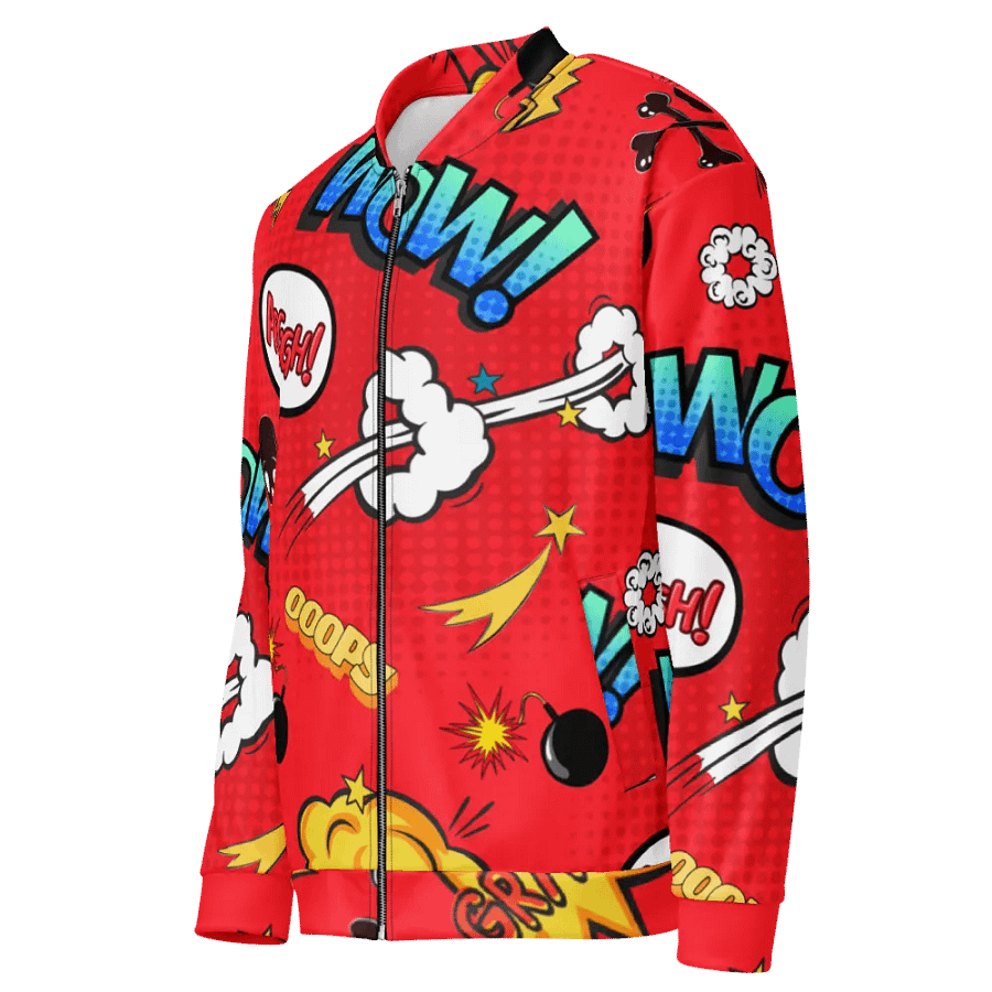 Red Comic Speech Bomer Jacket product image (3)