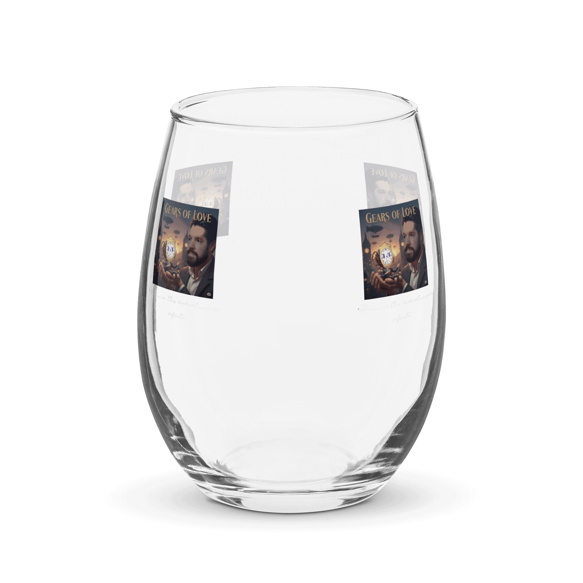 Gears of Love Stemless Wine Glass product image (2)
