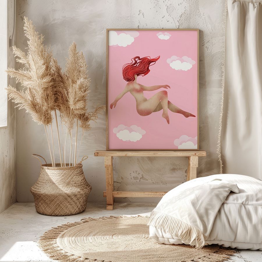Floating in Pink Preppy Art Print product image (5)