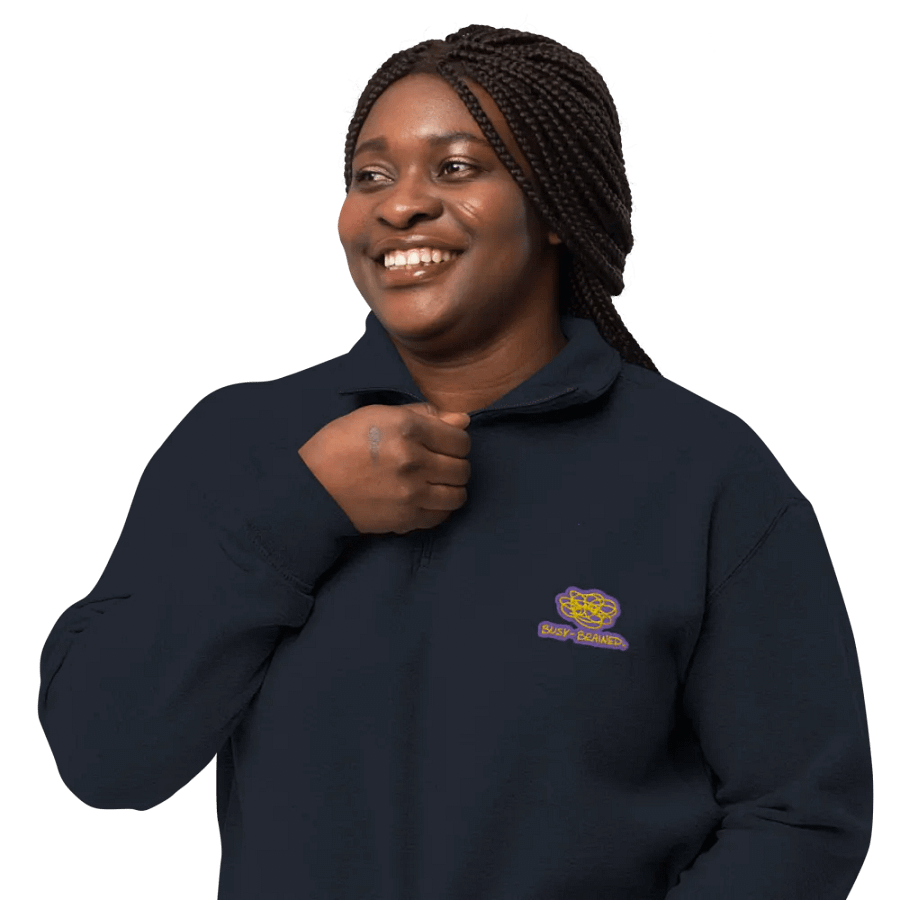 BUSY-BRAINED (tulip design) embroidered quarter zip product image (13)