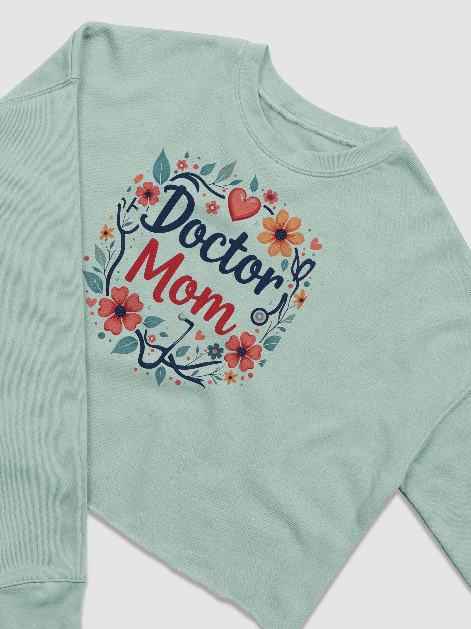 Doctor Mom Floral Fleece Crop Sweatshirt product image (5)