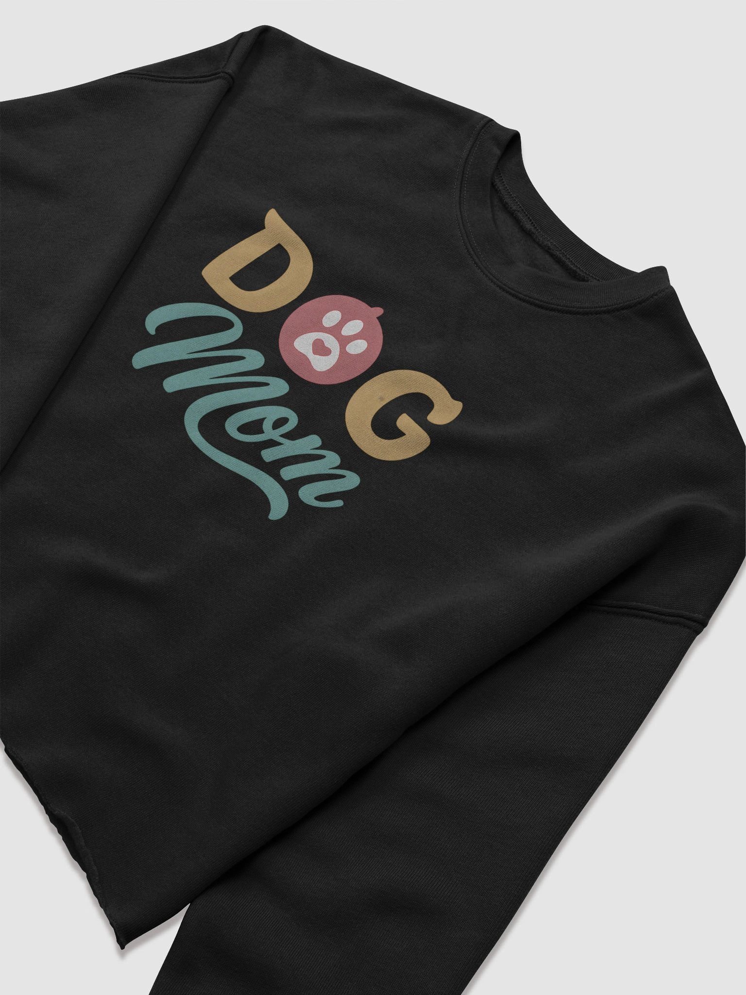 Dog Mom Crop Top | Bold Paw Print Heart Tee | Cute Gift for Dog-Loving Moms product image (5)