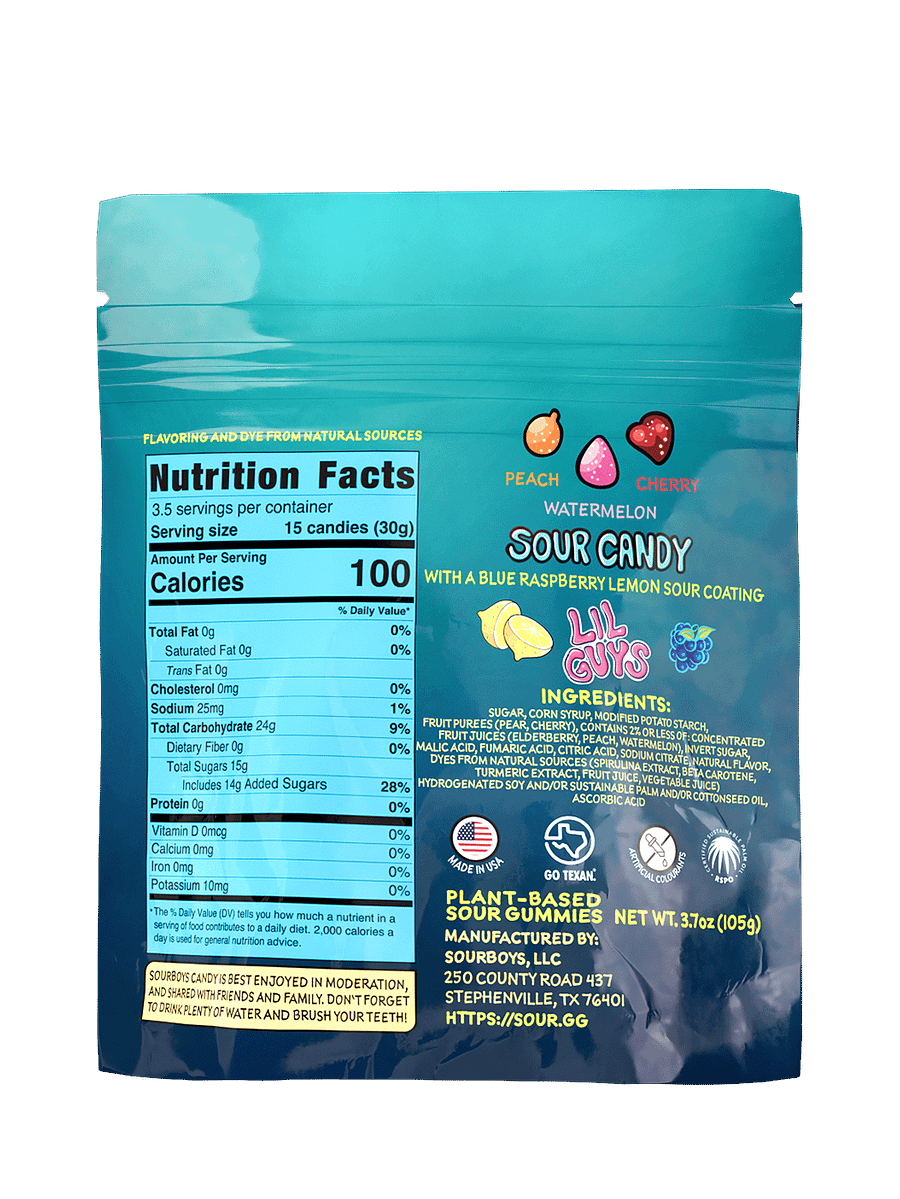 Blue Raspberry Lemon Sour Gummies - LilGuys product image (2)