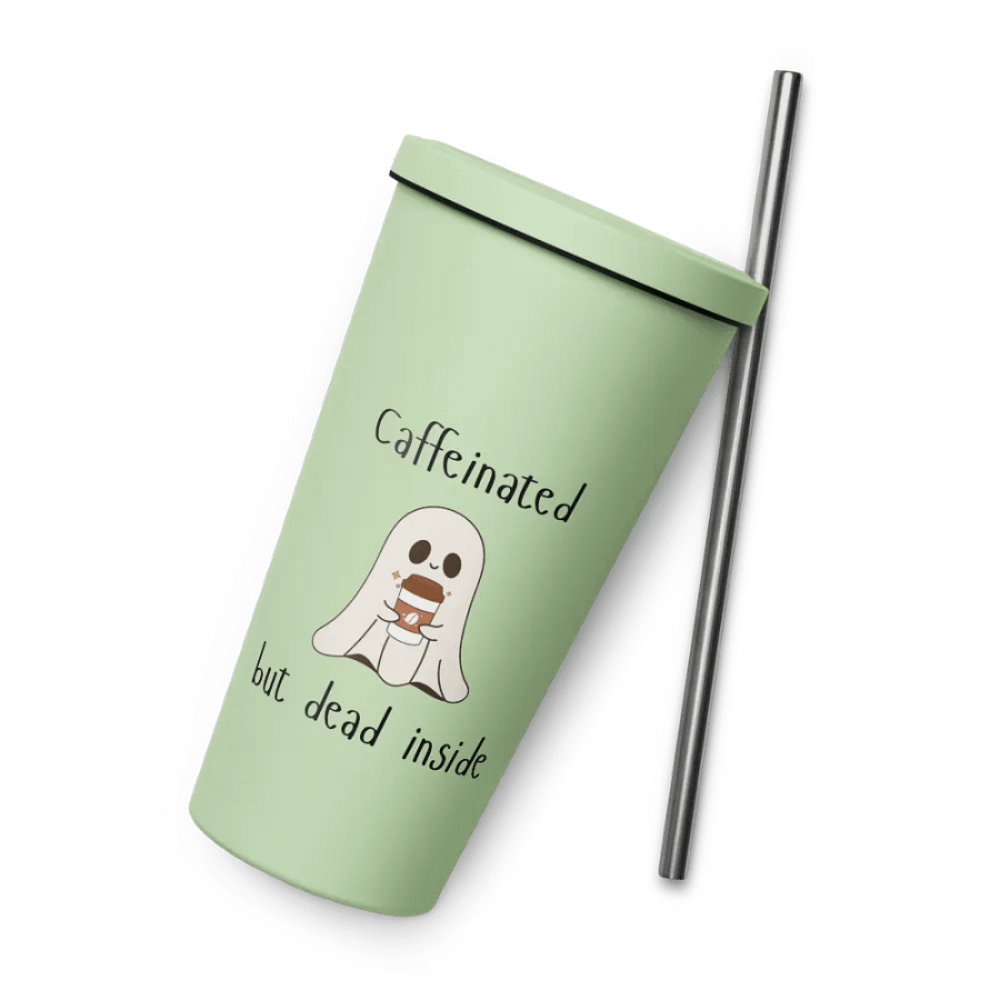 Caffeinated But Dead Inside Tumbler with Straw product image (91)