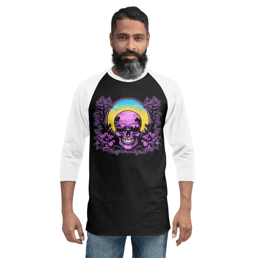 Purple Sunset Skull raglan sleeve product image (12)