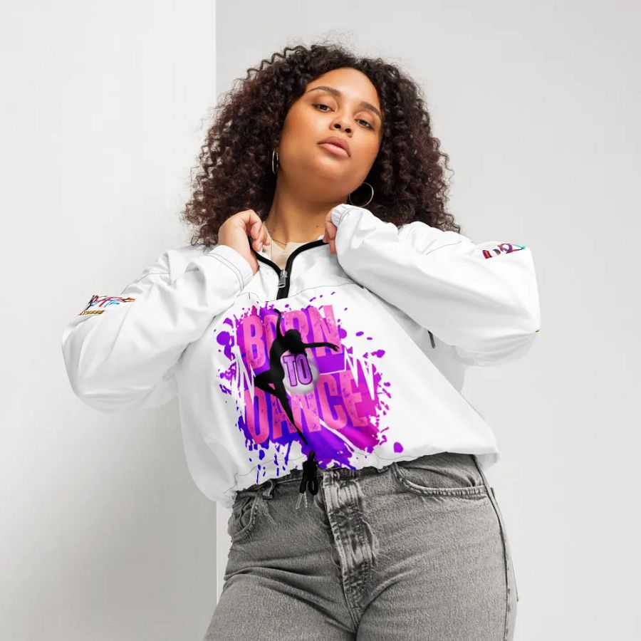 Born to Dance Her Silhouette Dynamic Dance Vibes Cropped Windbreaker product image (10)