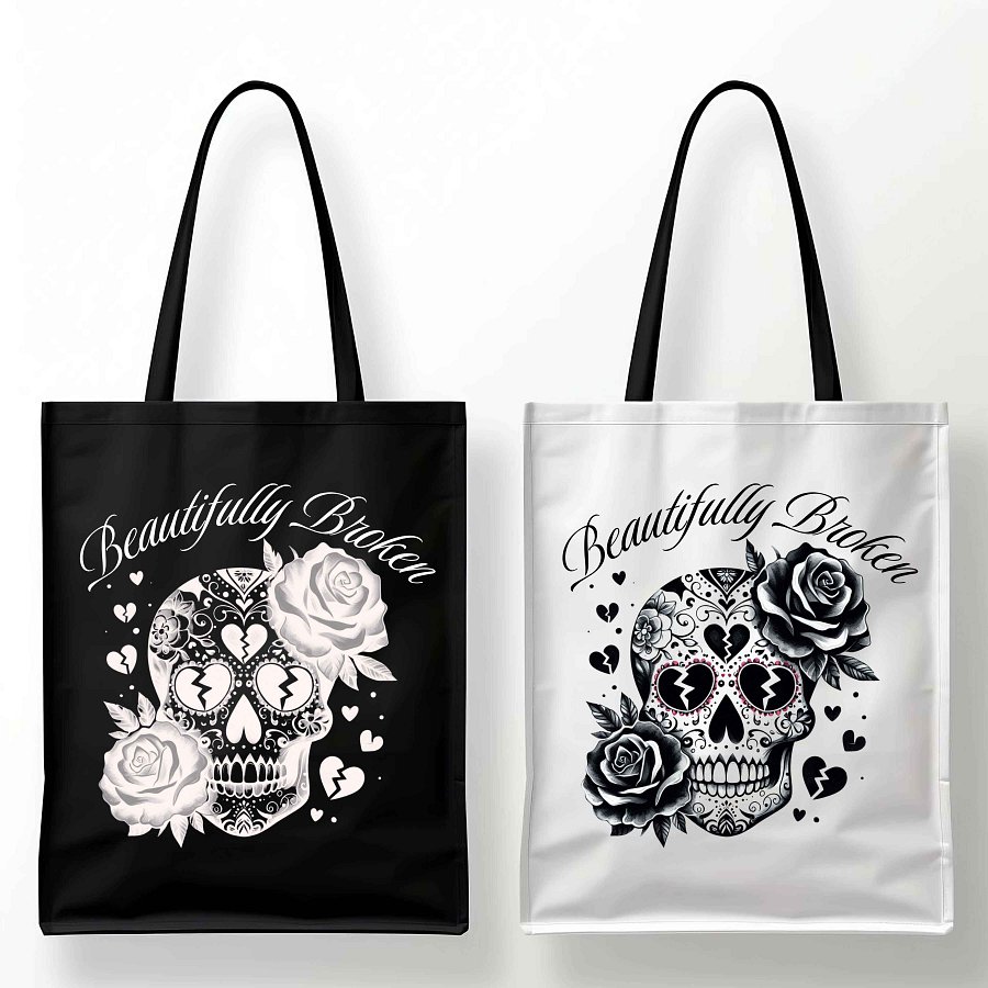Beautifully Broken Sugar Skull PNG SVG Bundle, Mental Health Awareness Skull Design, I Am Not Okay Digital Download, Sublimation Clipart product image (4)
