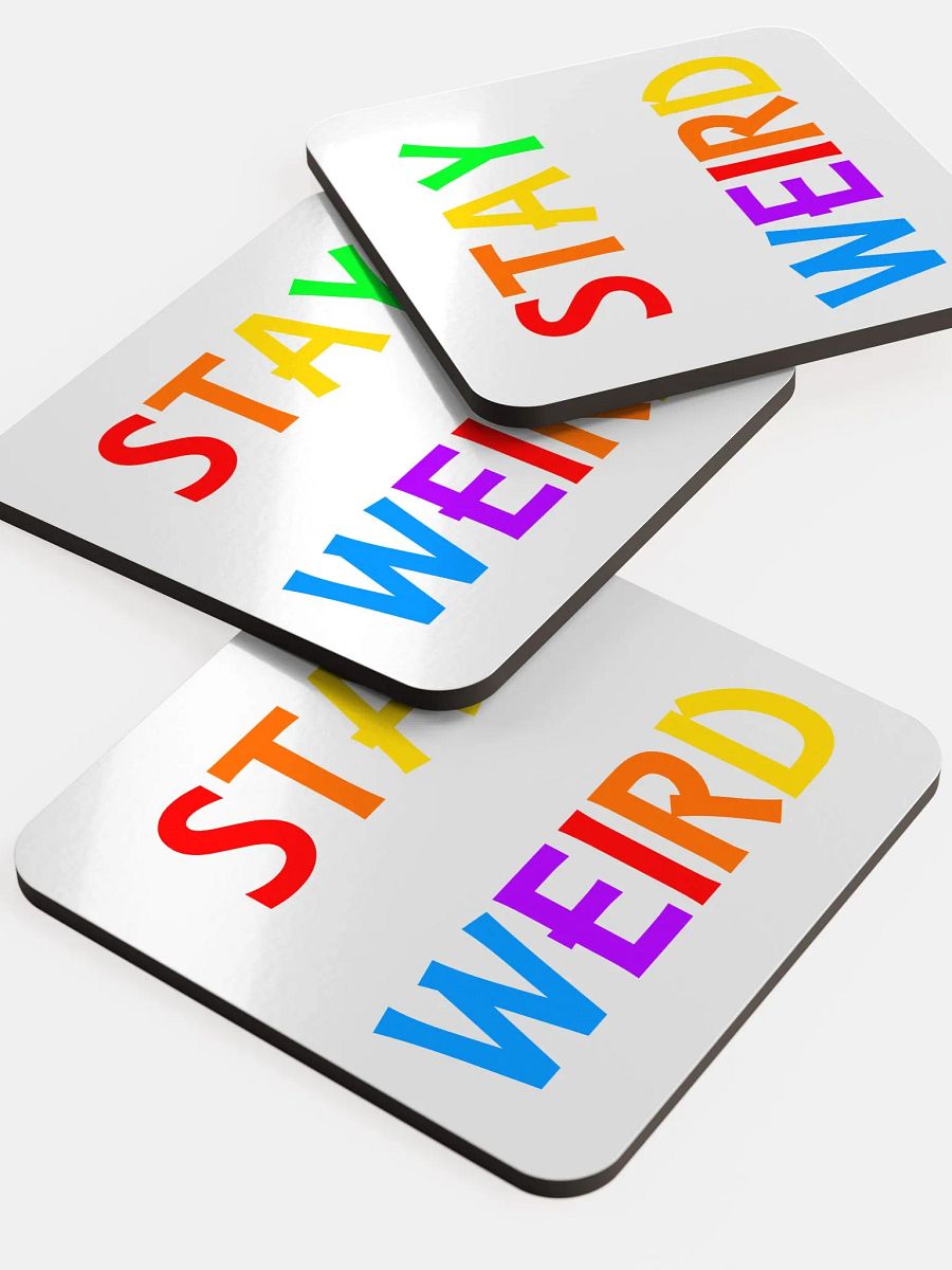 Stay Weird Rainbow - Glossed Cork Coaster product image (5)