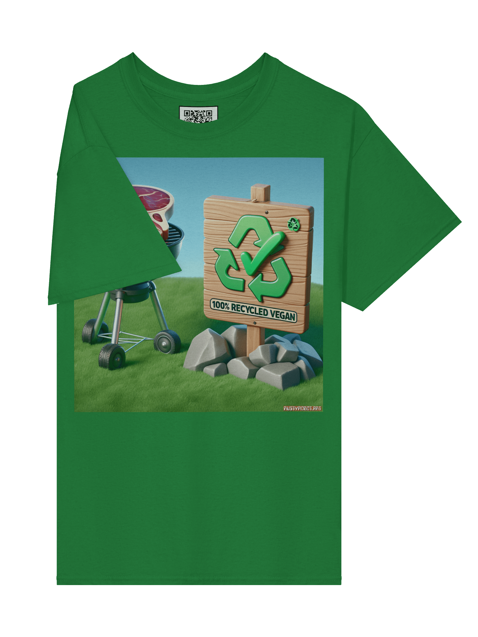 100% Recycled Vegan QR Code Streetwear T-Shirt product image (4)