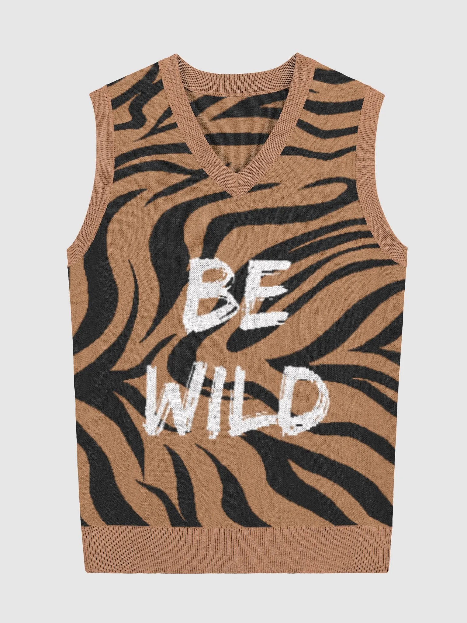 Tiger Stripes Be Wild Knit V-Neck Sweater Vest product image (1)