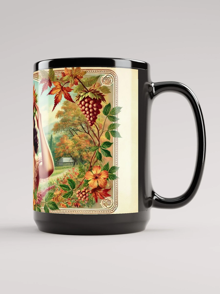 Autumn Floral Elegance Coffee Cup- 15 oz Glossy Black Mug product image (2)