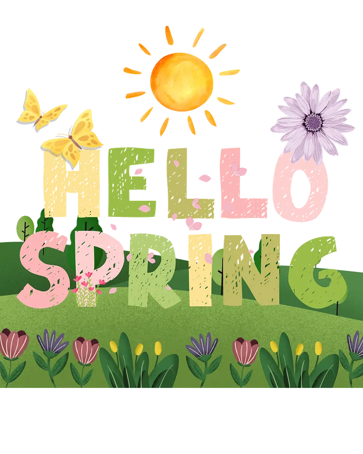HELLO SPRING: Digital Sticker & Wallpaper product image (1)