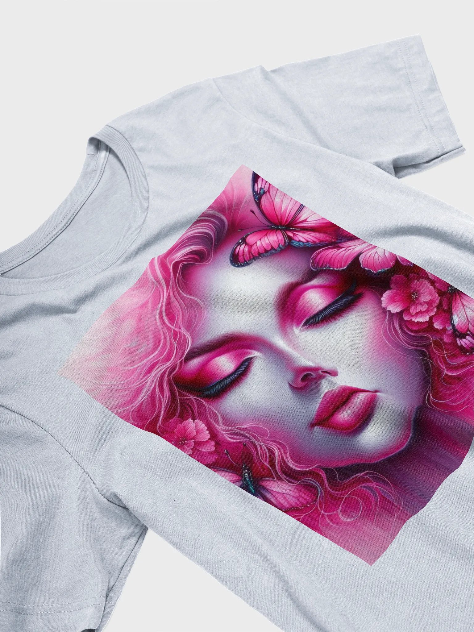 Pink Woman and Butterflies T-shirt product image (3)