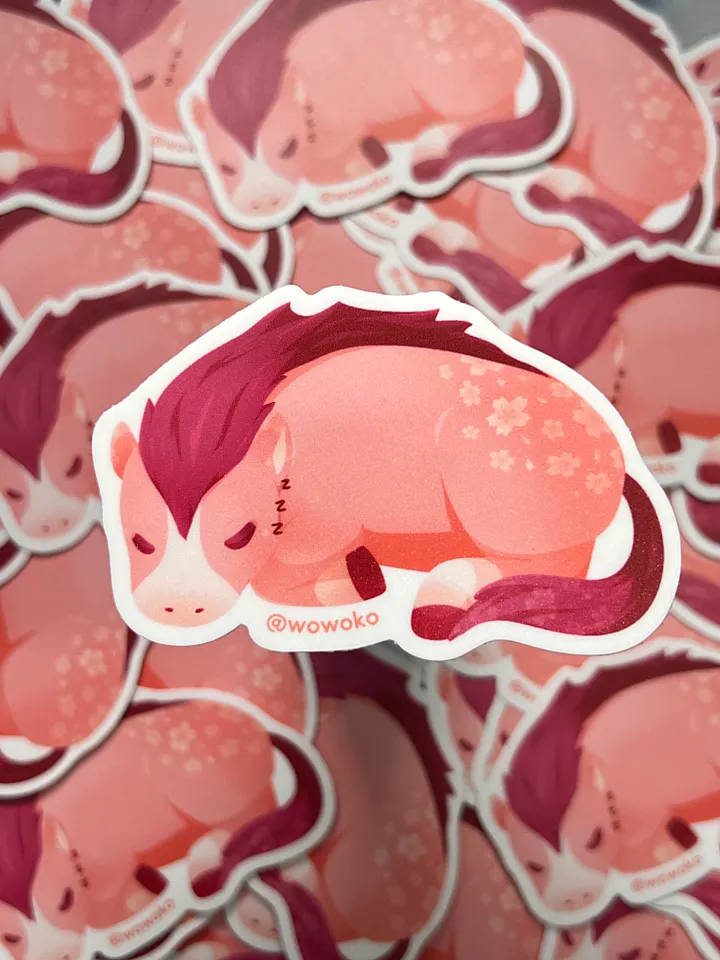Sleepy Zodiac Animal - Horse - Sticker product image (1)