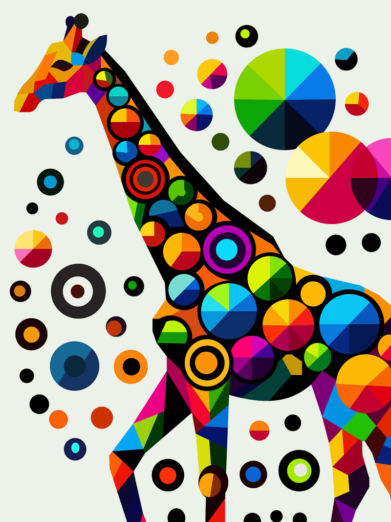 Free Geometric Giraffe PNG Art - Transparent Background, Low Poly Animal Illustration