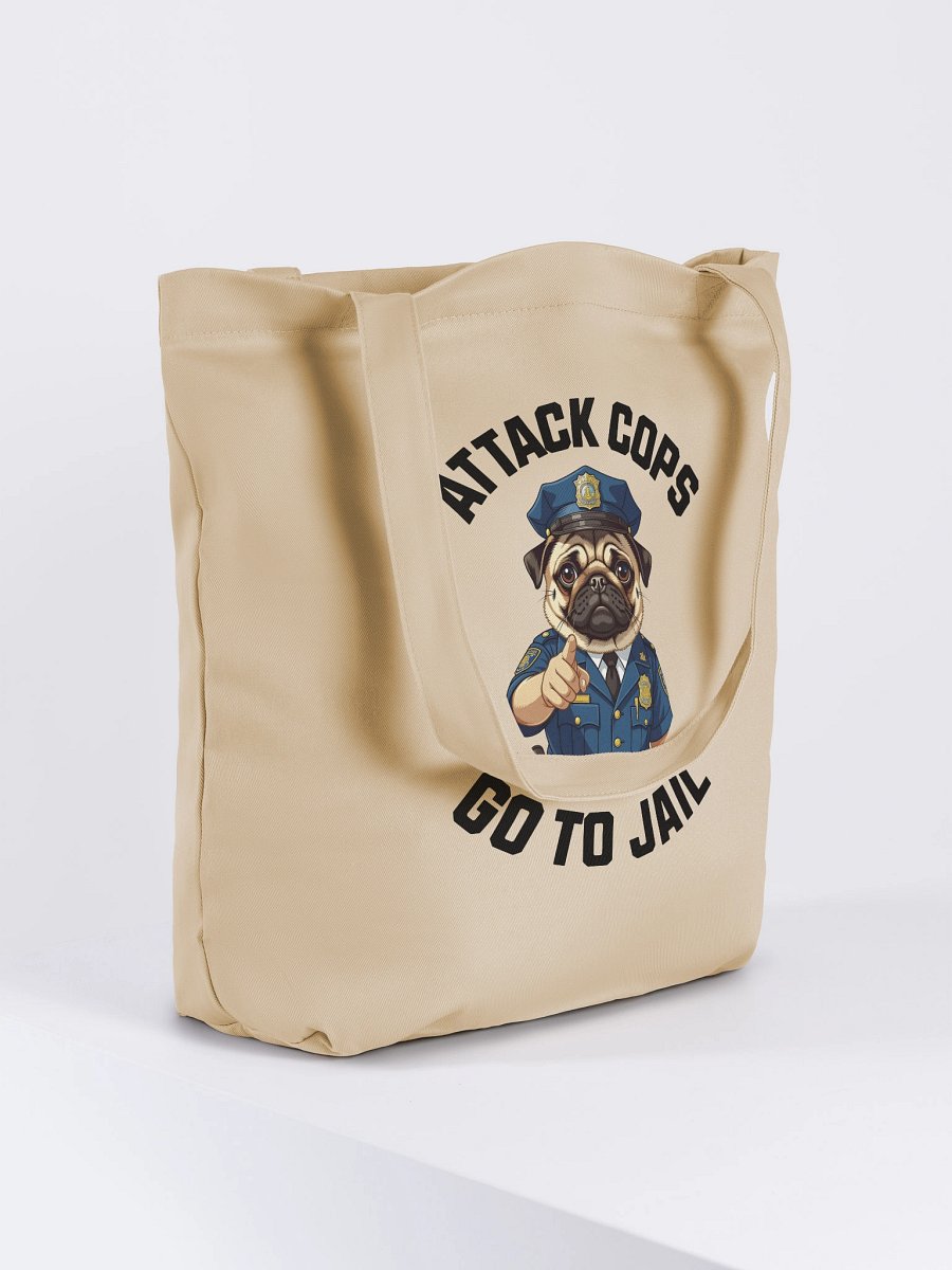 "Attack Cops Go to Jail" Tote Bag - black ink product image (4)