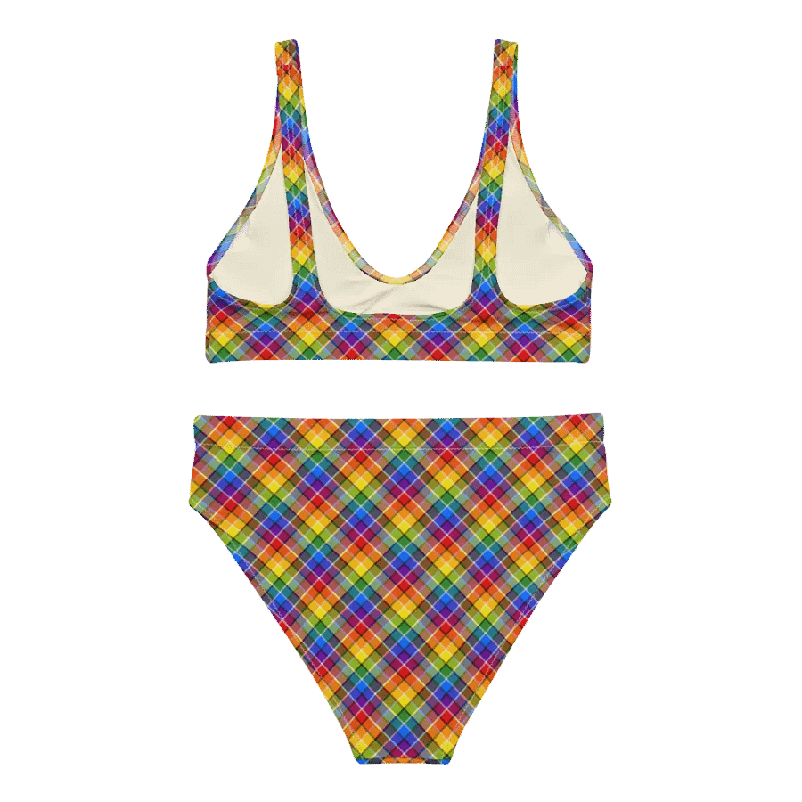 Bright Rainbow Plaid Bikini product image (4)