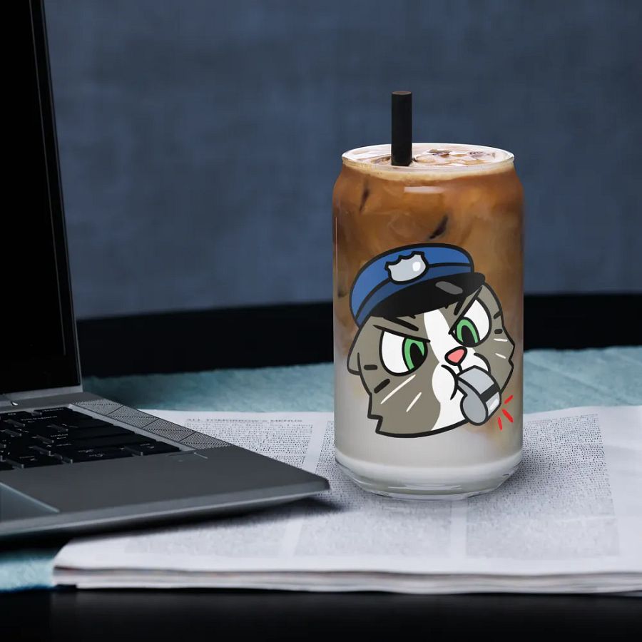 Officer Kitty Cat Can-Shaped Glass product image (33)
