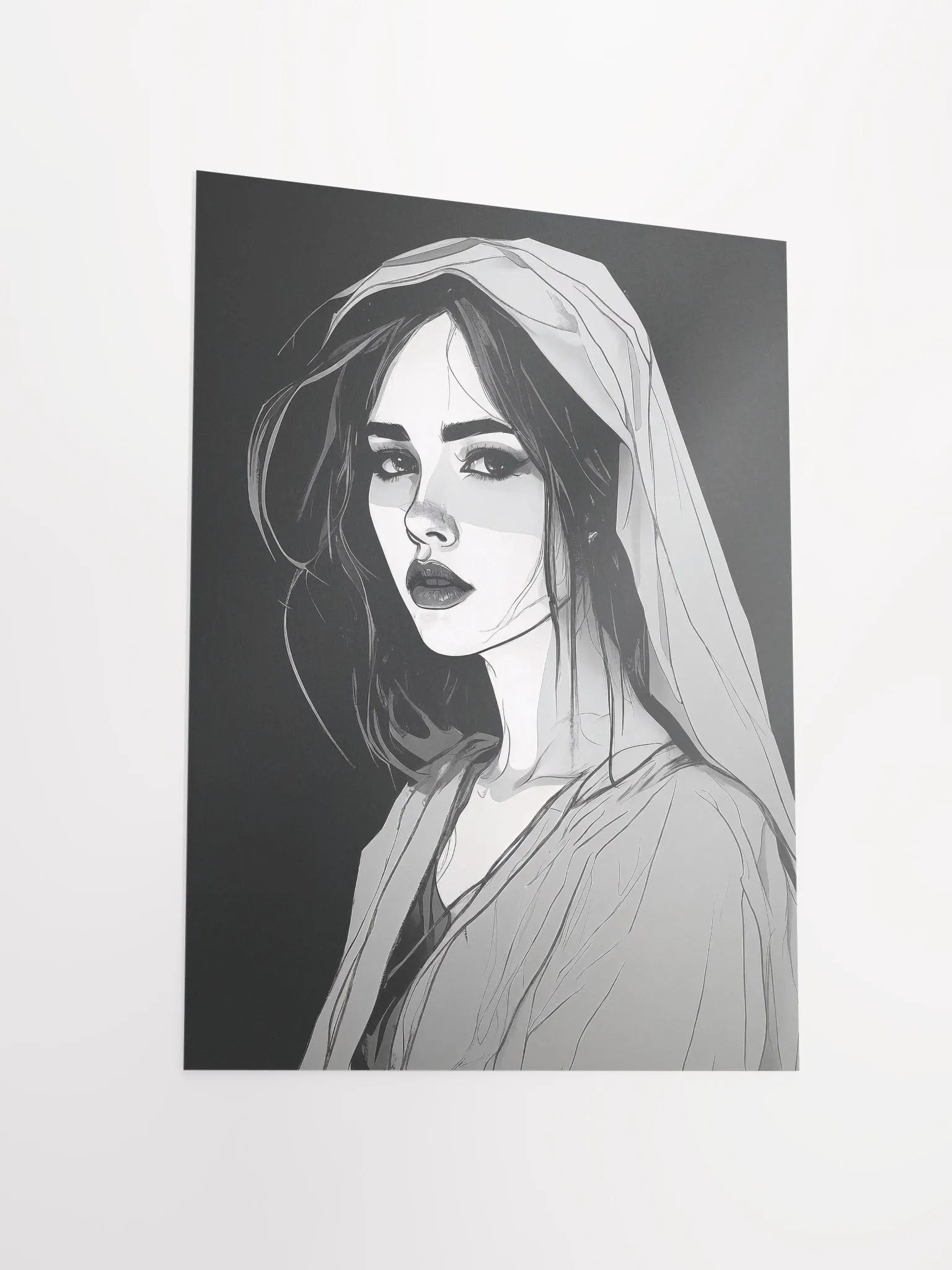 Serene Hooded Woman Matte Poster product image (5)