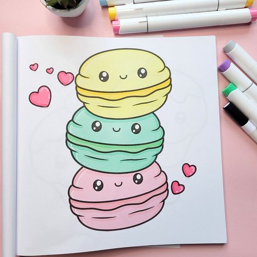 🍬 Sweet Stack of Kawaii Macarons! 🎨💖

How adorable are these little macaron friends? 😍✨ Coloring them was so much fun! 🎨🍡 Whi...