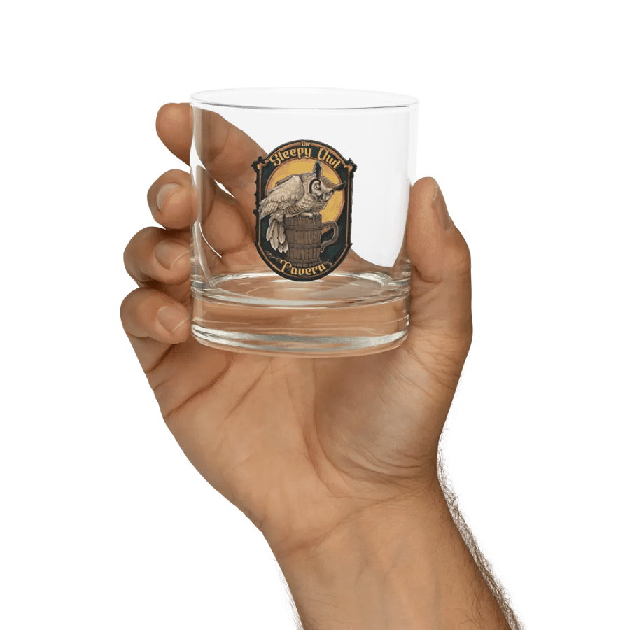 Sleepy Owl Tavern Rocks Glass product image (5)