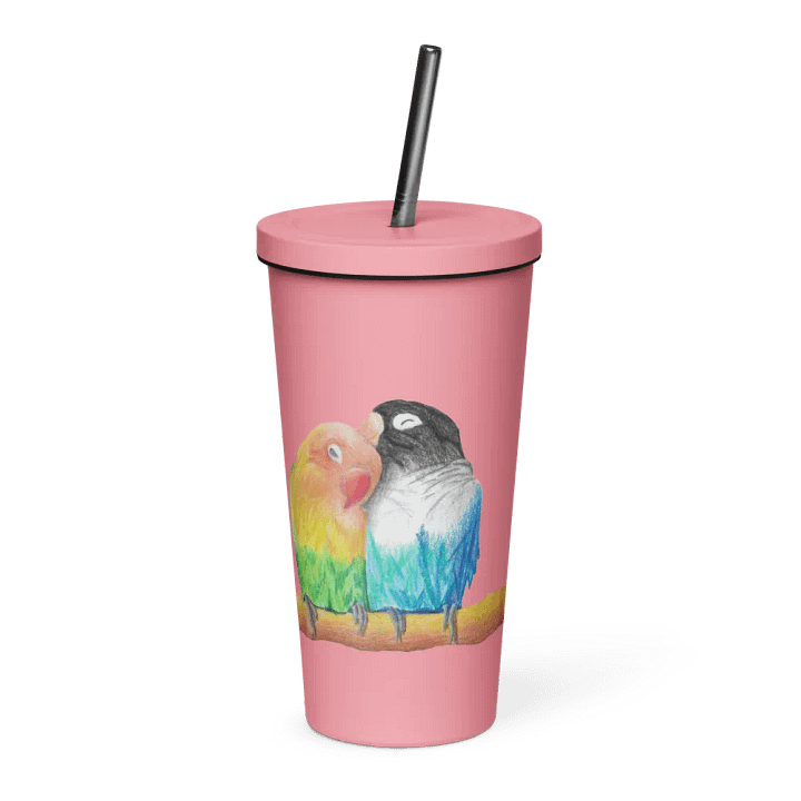 Lovebirds Drawing Straw Cup product image (1)