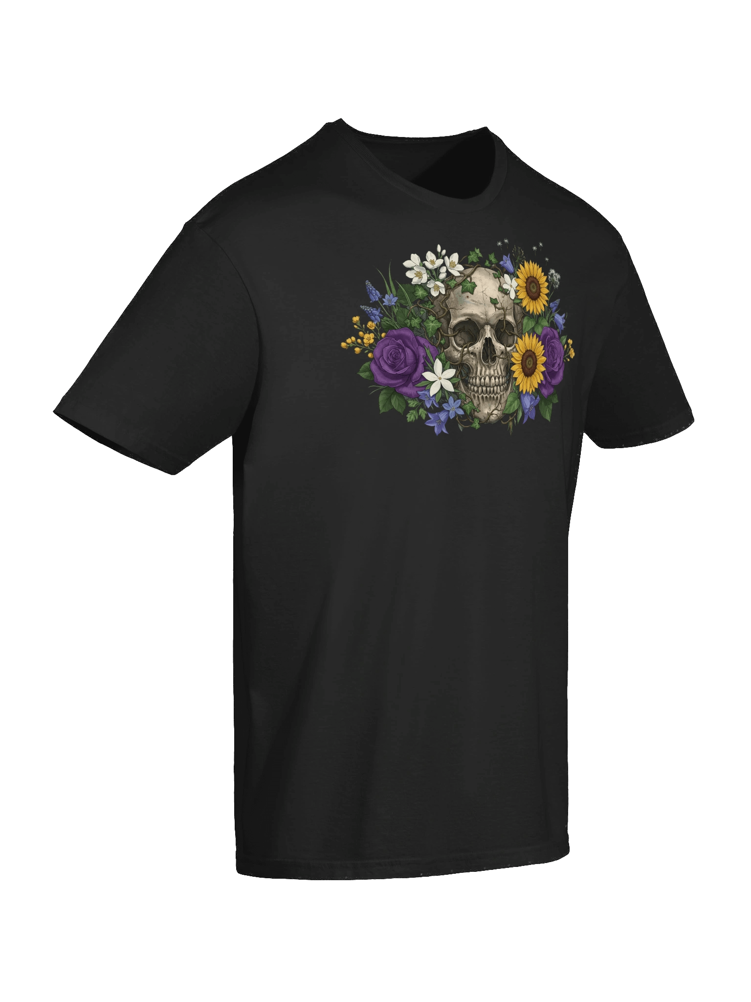 Memento Mori Floral Skull T-Shirt product image (10)