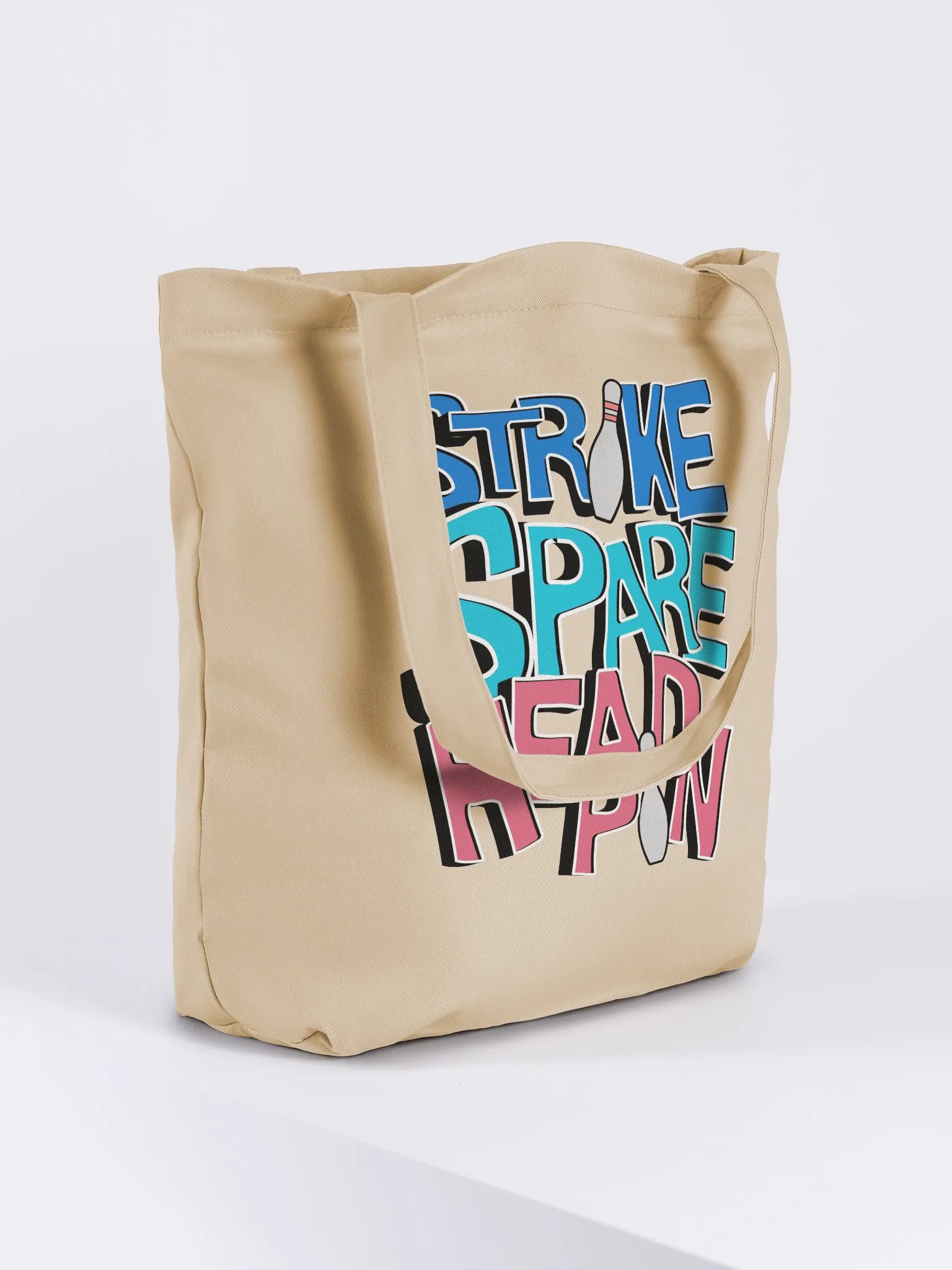 Strike Spare Headpin Bowling Tote Bag product image (4)
