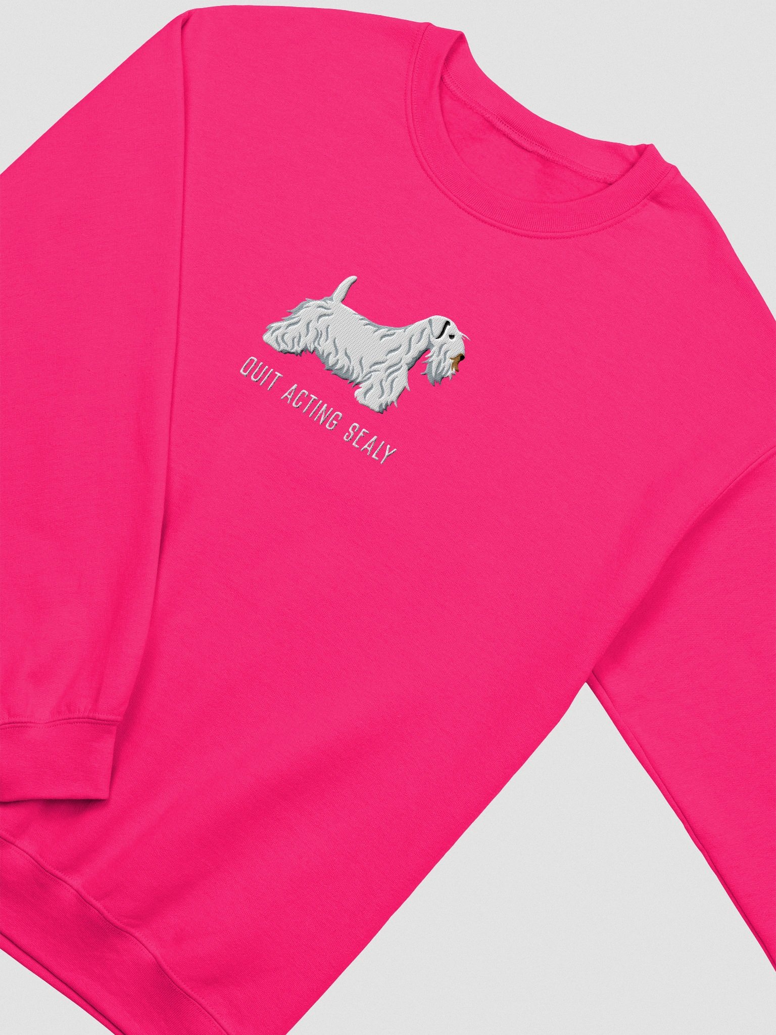 Quit Acting Sealy Sweatshirt (Embroidered) of a Sealyham Terrier(White) product image (6)