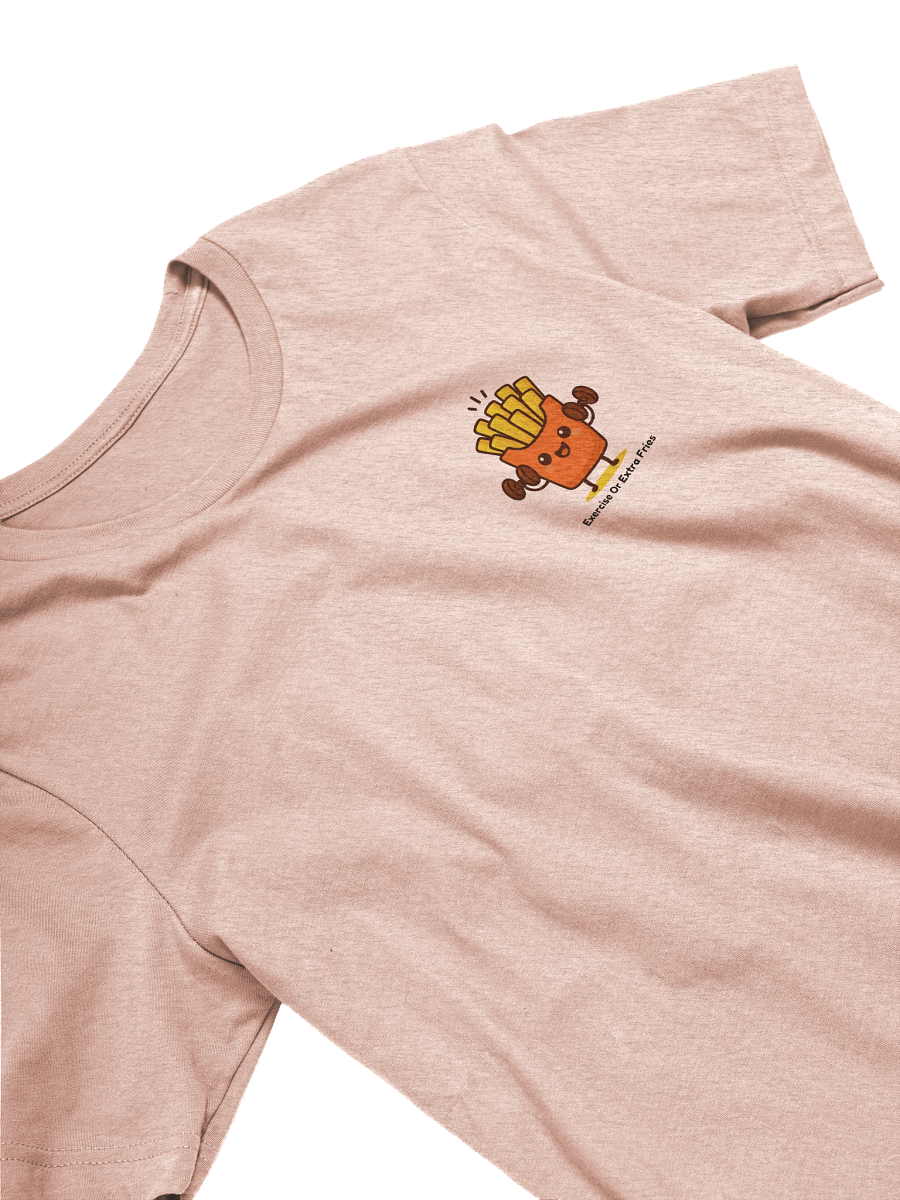 "Exercise or Extra Fries" Cute French Fries Fitness Pun T-Shirt product image (15)