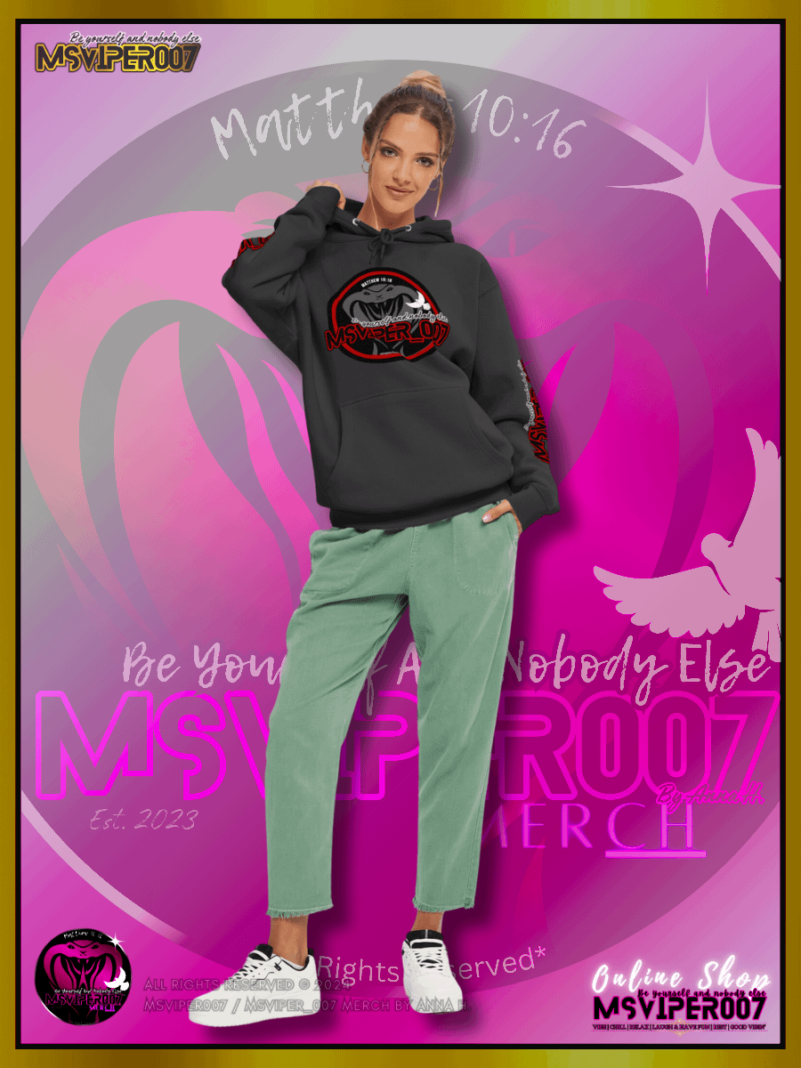 Hoodie - "MsViper_007™ Brand Classic" [red/blk emblem] - Streetwear/Active Hoodie By Anna H. product image (5)