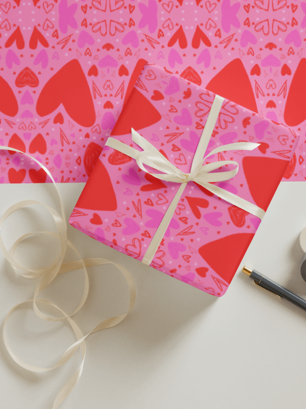 Whimsical Love Doodles Valentine Wrapping Paper – Set of 3 product image (3)