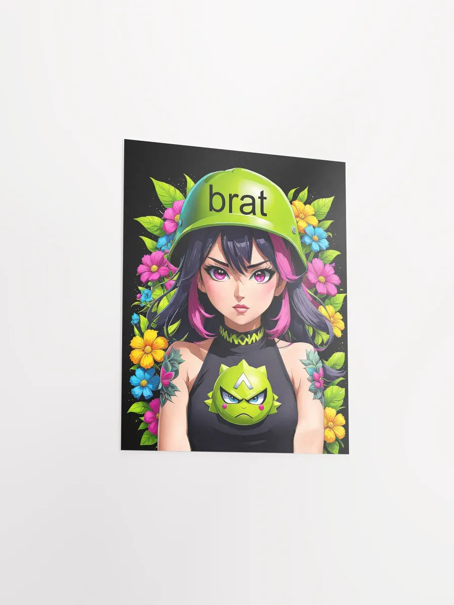 Brat Girl - Poster - Black Background - Small and Standard Sizes - 8x10-11x14-12x16-16x20 Inches product image (12)