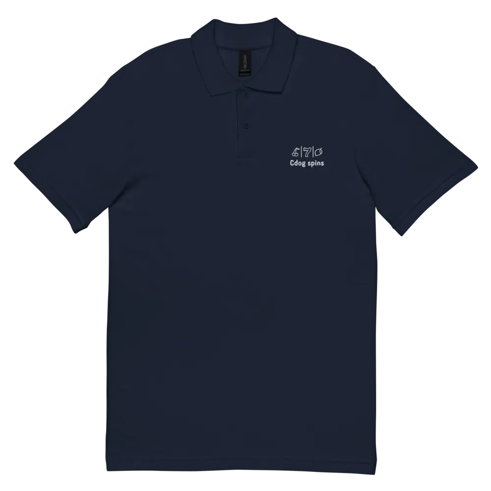 Cdog Spins Polo Unisex Navy Full Logo product image (2)