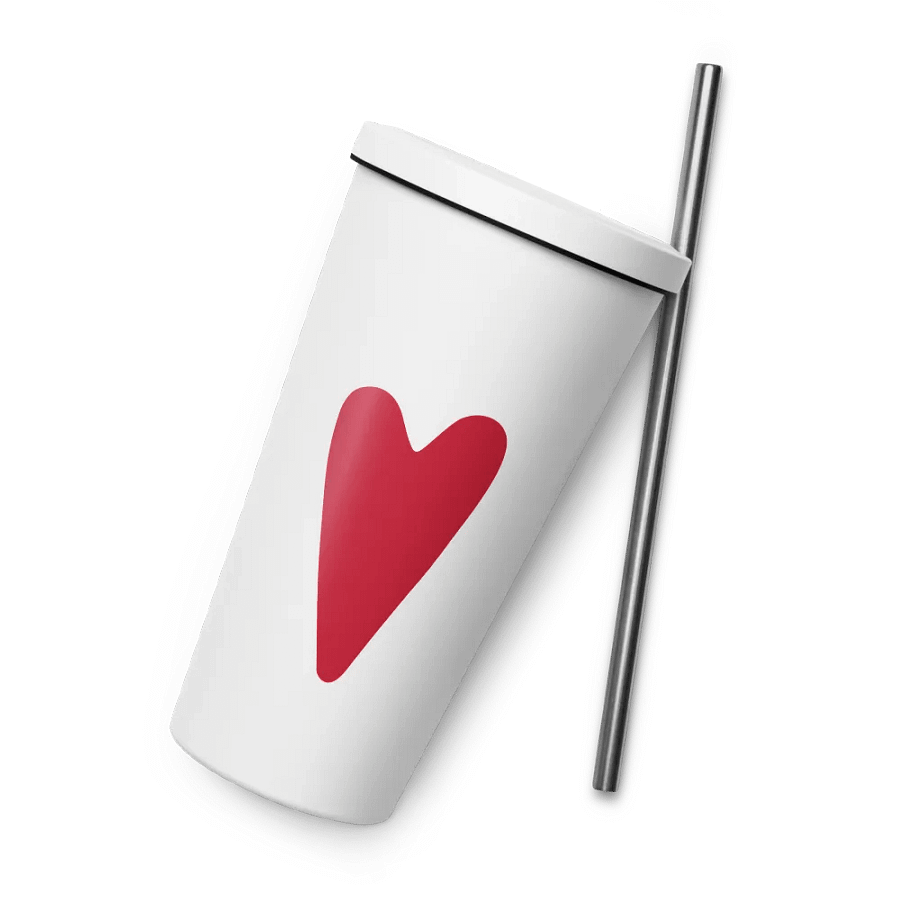 Insulated Tumbler with a Straw (Peace & Heart) product image (6)