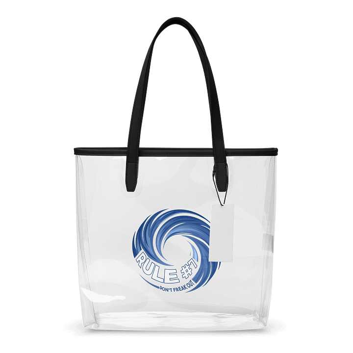 Rule #7 Clear Tote Bag Blue and White product image (1)