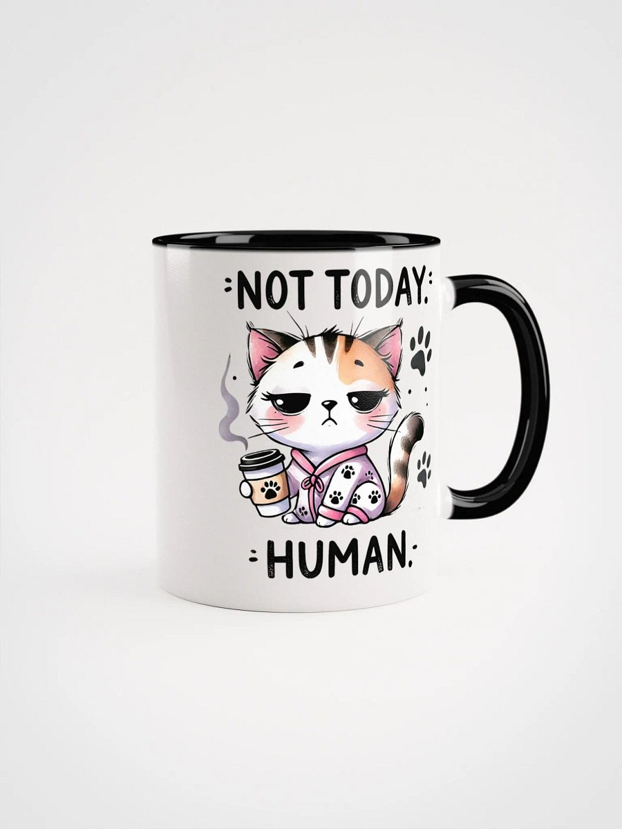 Not Today Human Cat Ceramic Mug product image (1)