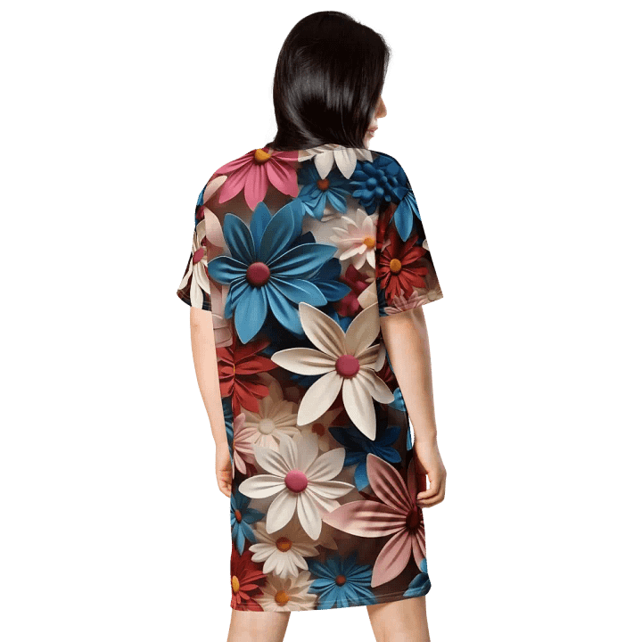 3D-Ditsy-Flowers-Seamless-Patterns T-shirt Dress - V7 product image (2)