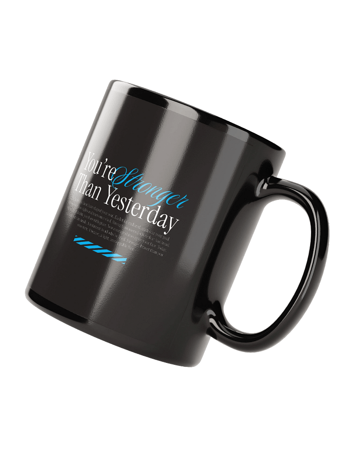 "You're stronger than yesterday" Blue Splatter Mug product image (4)