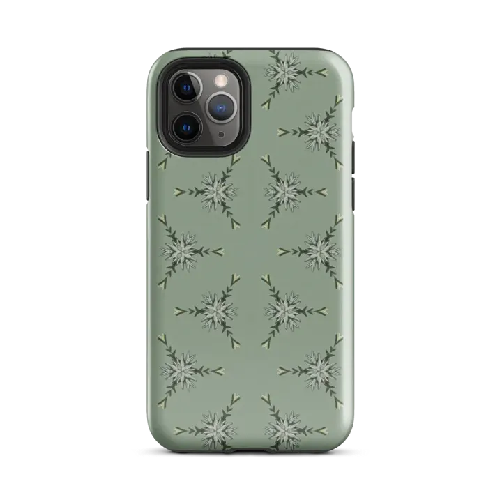 Tough Phone Case for iPhone® - Green Triangular Floral Geometric Pattern product image (2)