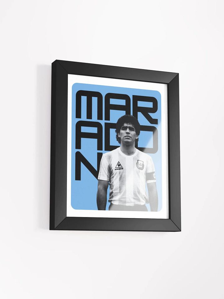 Diego Maradona BW Argentina Name Art Framed Print product image (1)