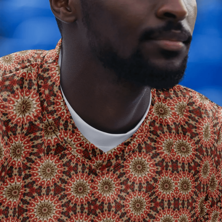 Abstract Suns Pattern Unisex V Neck Sports Jersey product image (8)