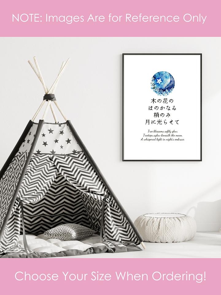 Japanese Blue Moon Nursery Wall Art for Girls Bedrooms product image (2)