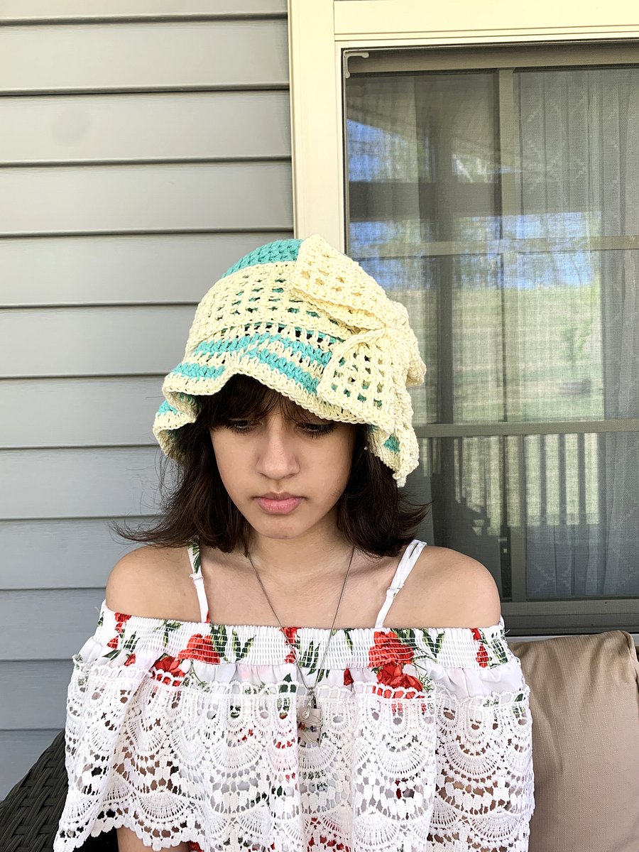Retro Style Sun Hat Crochet Pattern, Romantic Vintage Style Cloche Summer Bucket Hat product image (4)