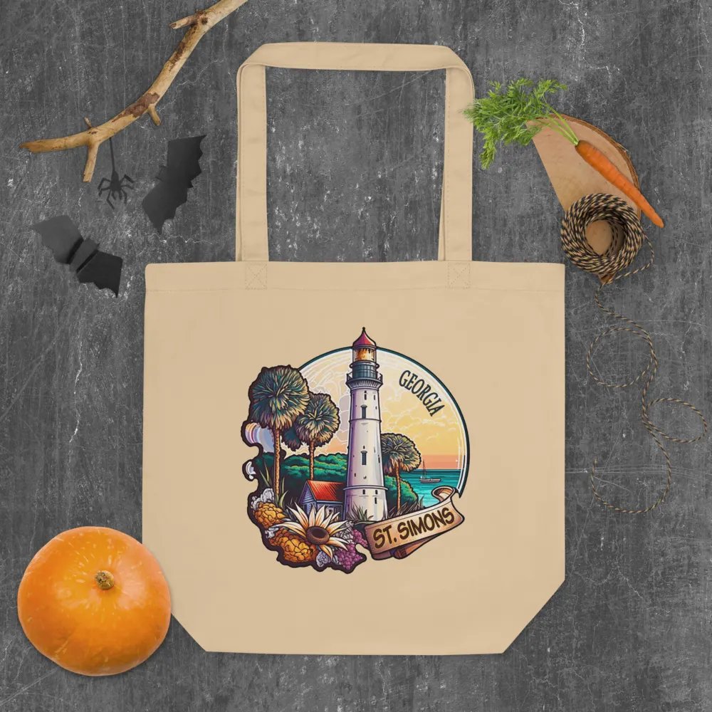Saint Simons Island Scenic Lighthouse Tote Bag product image (4)