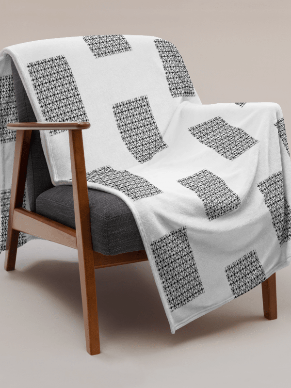 Black and White tiled patterned Printed Throw Blanket product image (1)