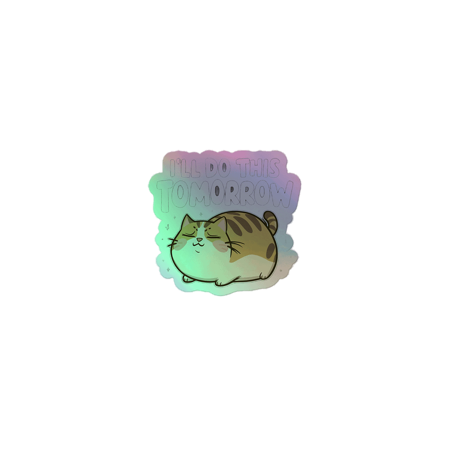 Funny Lazy Cat -'I'll Do This Tomorrow' Minimalist Procrastination Humor product image (1)