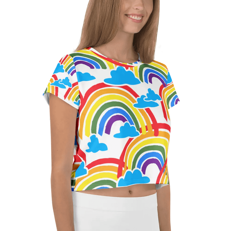 Rainbow Clouds All-Over Crop Tee product image (4)